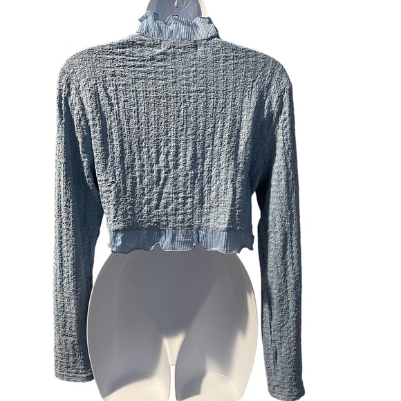 Allegra K Beautiful Ruffle Detailed Crop Top Cardigan size M - Picture 6 of 6